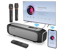 POWCONF SP3000 Karaoke Machine w/ 2 Mics, Subwoofer- USED