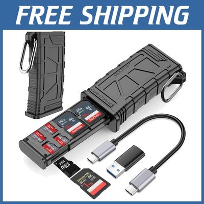 Portable 2-in-1 SD Card Holder & Reader - USB 3.1 Type-C