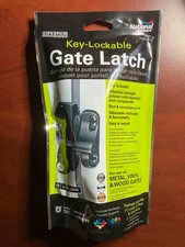 BRAND NEW Black Key Lockable Gate Latch For Security N346-201, V6201 