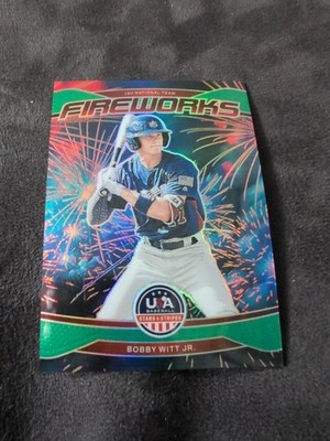 2026 Panini Stars & Stripes Fireworks Prizm Insert Bobby Witt Jr. #12 18U USA