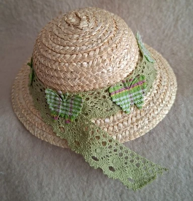 Chapeau En Paille Fait Main Marron Pour Ours En Peluche 35-40 Cm, Unikat - Photo 1/2