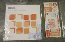 Lot 2 Creative Memories TOTALLY TONAL TANGERINE Designer Paper Pack Stickers