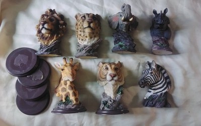 Lot of 7 Southwestern Reflections Collection Animal Busts Heads Tiger/Lion/Zebra