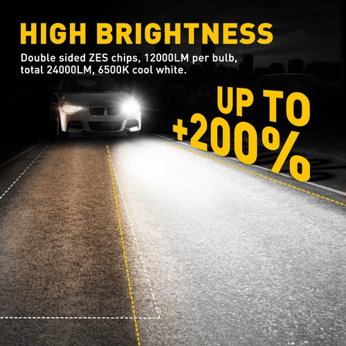 4PCS 9005 9006 Led Combo Headlight Light Fog Kit High Low Beam Bulbs White 6000k - Picture 2 of 10