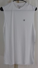 Champion Men's Sleeveless Muscle T-shirt Sport Tank White Size Small