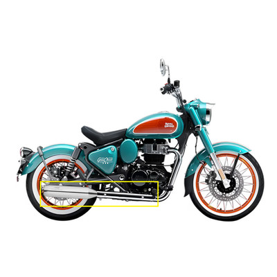 Polestar Pro Exhaust (Gloss) (Silver) Fit for Royal Enfield GOAN CLASSIC 350