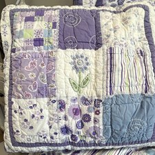 Vintage Pottery Barn Kids Lilac Butterflies Quilt Duvet Sheets Twin Bedding Set