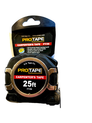 NEW U.S. Tape Co. Pro Carpenters Tape Measurer 25'- FT/IN Increments. Dual Scale