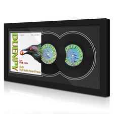 Vinyl Record Frame 15x30 Inch Display Album Art Double Black Mat Wall Mount