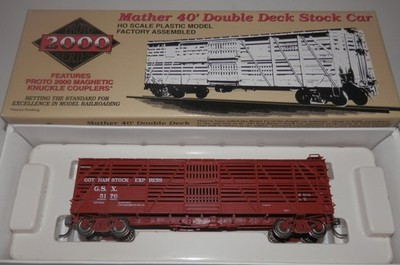 Proto 2000 HO 40' Gotham Stock Express GSX 5176 Mather Double Deck Stock Car
