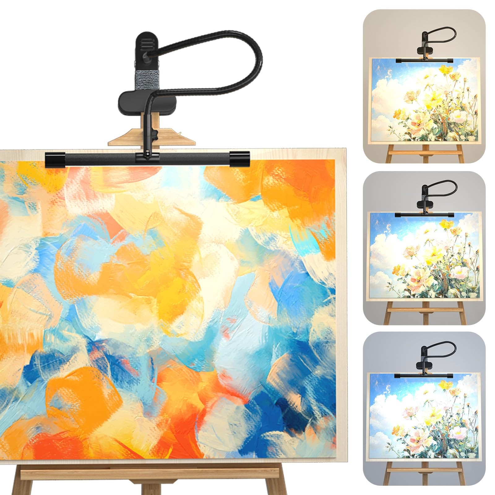 Lustaled Easel Lamp for 51.5 cm (H) x 24.5 (W) x 10.53 (D), Black