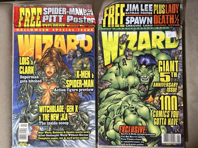 WIZARD Magazine #60 and #63 NM (Wizard Press 1996) NEW "Sealed" w/ALL PROMOS