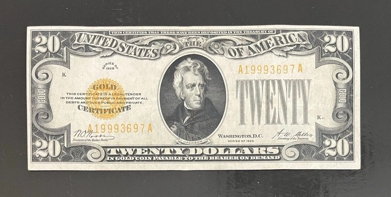 Crisp!-1928 $20 Gold Certificate