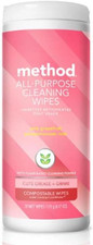 Pink Grapefruit All Purpose Cleaning Wipes, Multi-Surface, Compostable, 30 Coun
