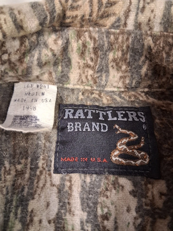 Vintage Rattlers Brand Shirt Mens Medium Button Front Camouflage - Image 3 of 4
