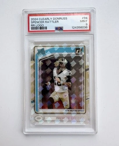2024 Panini Clearly Donruss Football Team Logos Spencer Rattler #94 PSA 10