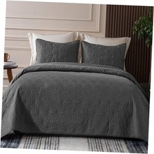California King Quilt Bedding Set, Soft California King 104"x112" Grey