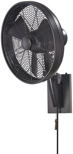 MinkaAire Anywhere Black 15" Diameter 3 Speed Indoor / Outdoor Wall Mount Fan - Picture 1 of 8