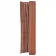 WALPLUS Brown Double Sided Garden Fence Screen 110 x 300 cm Privacy Divider