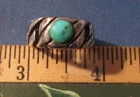 VINTAGE SOUTHWEST STERLING SILVER & TURQUOISE RING SIZE 7 1/2