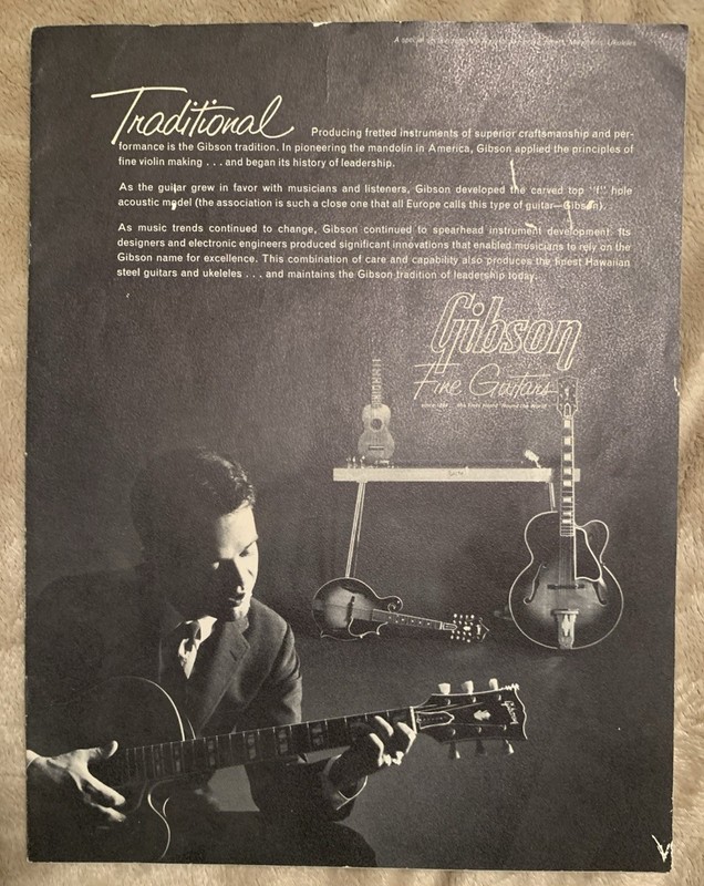 1964 Gibson Guitars “Gibson Fine Guitars” Newsletter Catalog Not Reprint