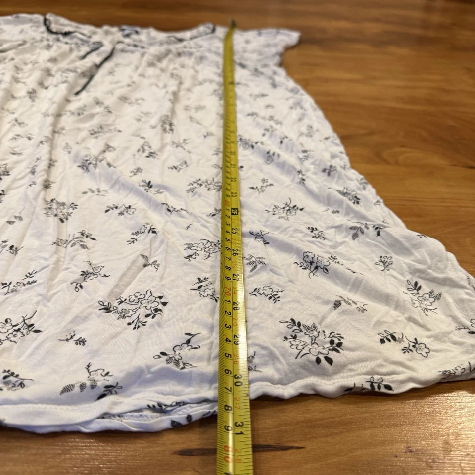 CAMISA DE NOCHE CROFT & BARROW Vintage Grande Blanca con FLORES MANGA CORTA VERANO Foto 4 de 4