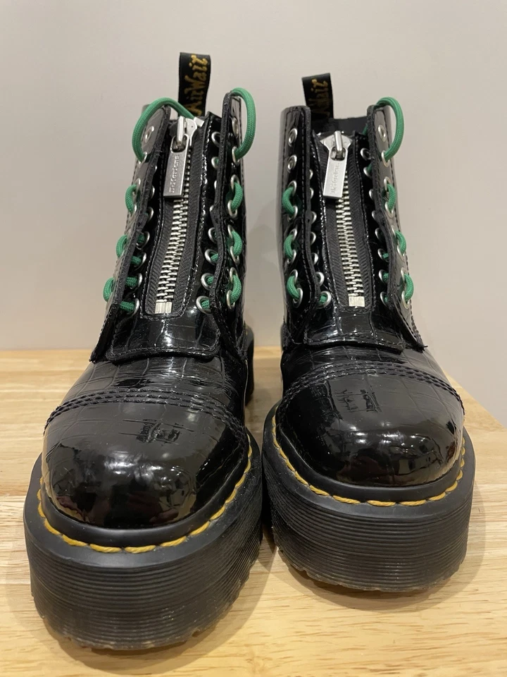 Dr. Martens Jadon III Black Leather Platform Ankle Lace-Up Zip Boots UK 5, photo 4 of 5