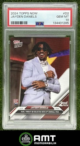Jayden Daniels RC PSA 10 2024 Topps NOW Washington Commanders #D-2 1285