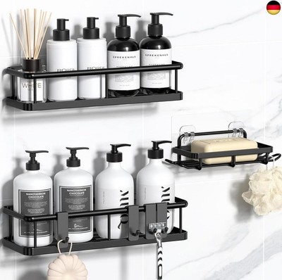 YASONIC Duschregal ohne Bohren mit Seifenschale - Rostfreier & Stabiler