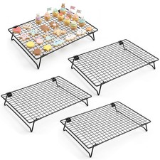 Kifmurase 4PCS Stackable Cooling Rack for 13.3 × 9.3 × 2.3 inch, Black