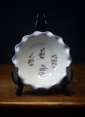 Vintage Vestal Portugal überbackene Schmuckschale handbemalt 13 cm