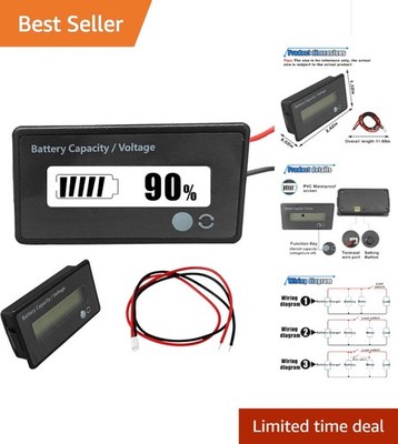 Versatile 12V-84V Battery Indicator for Cars & Golf Carts   LCD Display & Alarm