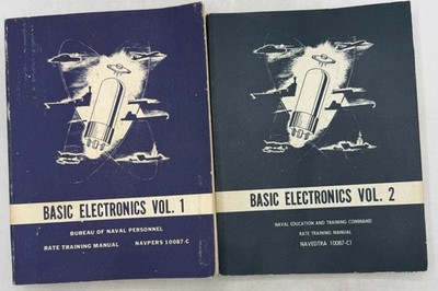 Basic Electronics Vol 1 & 2 Vintage Educational Book Set - GOOD