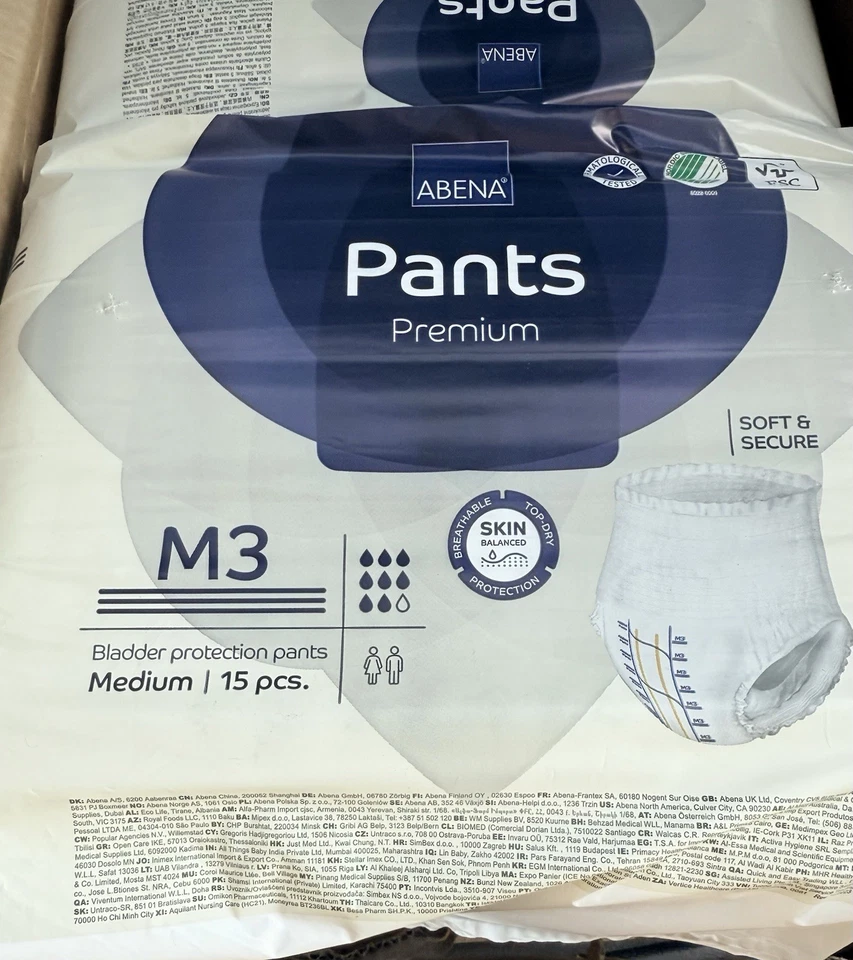 Abena Premium Ropa Interior Protectora para Incontinencia, Absorción Fuerte, Mediana, 90 Ct Foto 4 de 4