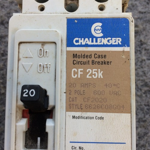 CHALLENGER CF2020 20AMP 600V 2P CIRCUIT BREAKER (Same Day Shipping) - Picture 2 of 13