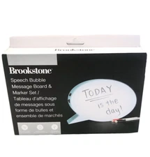 Brookstone Speech Bubble Led Message Board And Dry Erase Marker Set