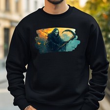 Grim Reaper Portrait Sweatshirt Cosy and Perfect for Any Occasion S to 4XL