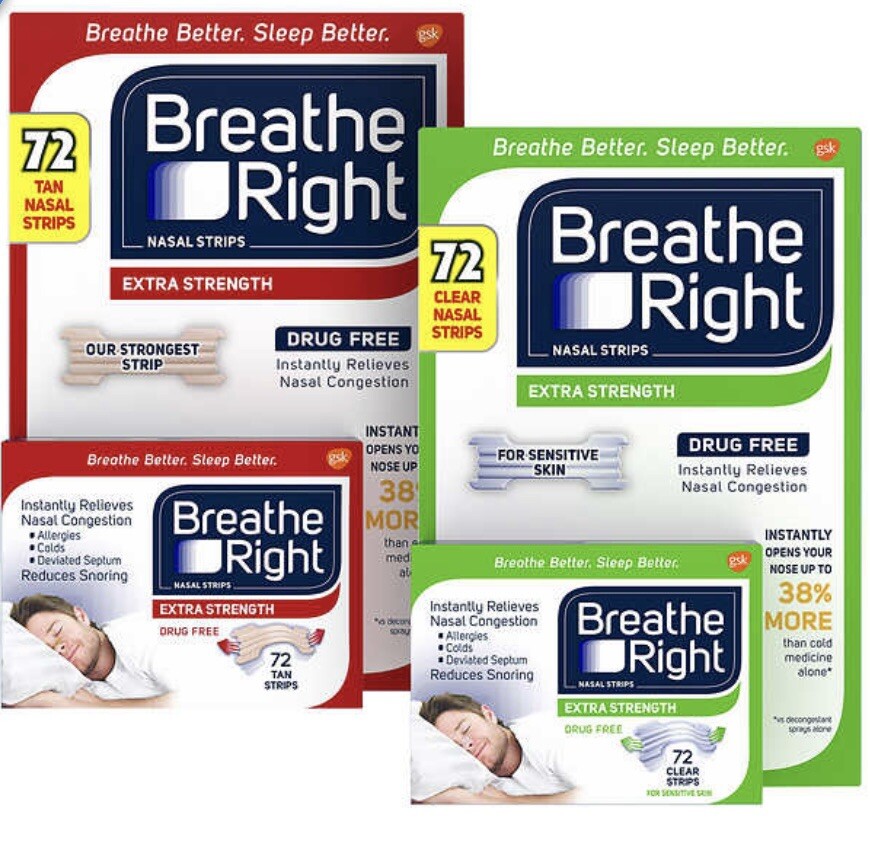 Breathe Right Extra Strength Nasal Strips, 72 Strips Tan OR Clear La