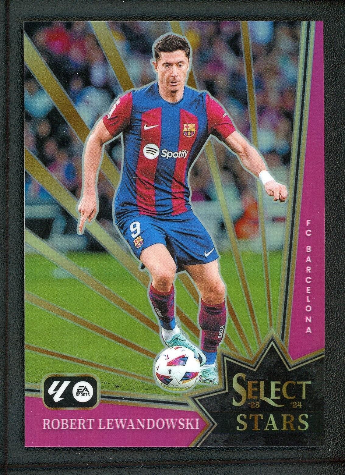 2023-24 ROBERT LEWANDOWSKI 14/25 panini select stars la liga pink
