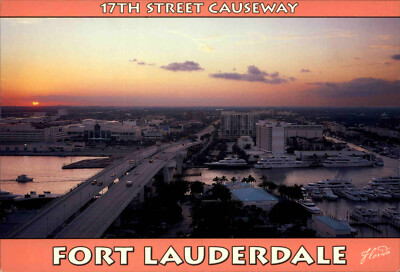 Brücken Motiv-Postkarte FORT LAUDERDALE Florida 17th Street Causeway Bridge