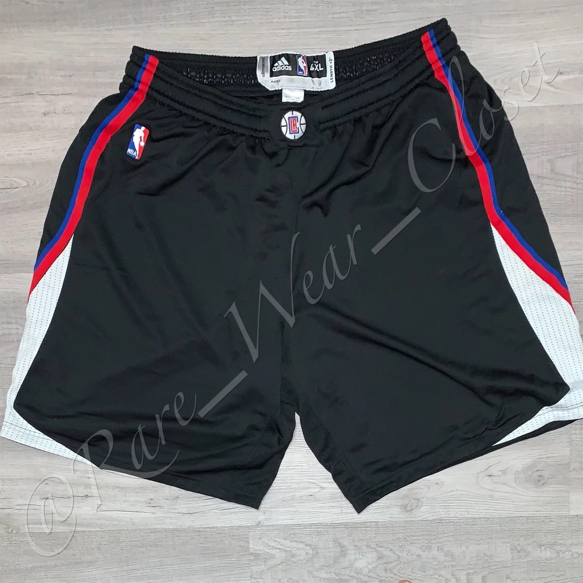 NBA SHORTS LOS ANGELES CLIPPERS ADIDAS AUTHENTIC REV 30 SZ 4XL BLACK ALTERNATE