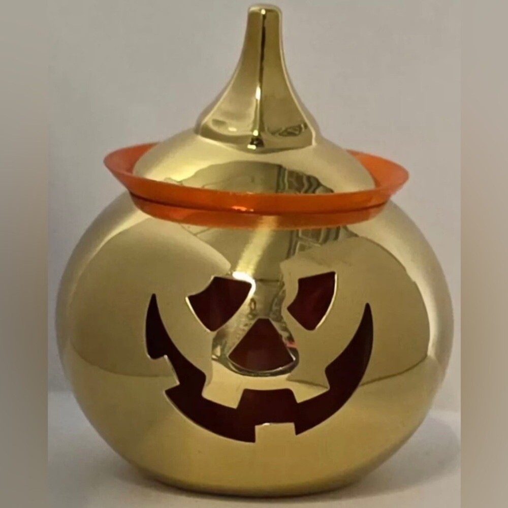 Vintage Partylite Jack-O-Lantern Brass Pumpkin Votive Holder PO138 Retired