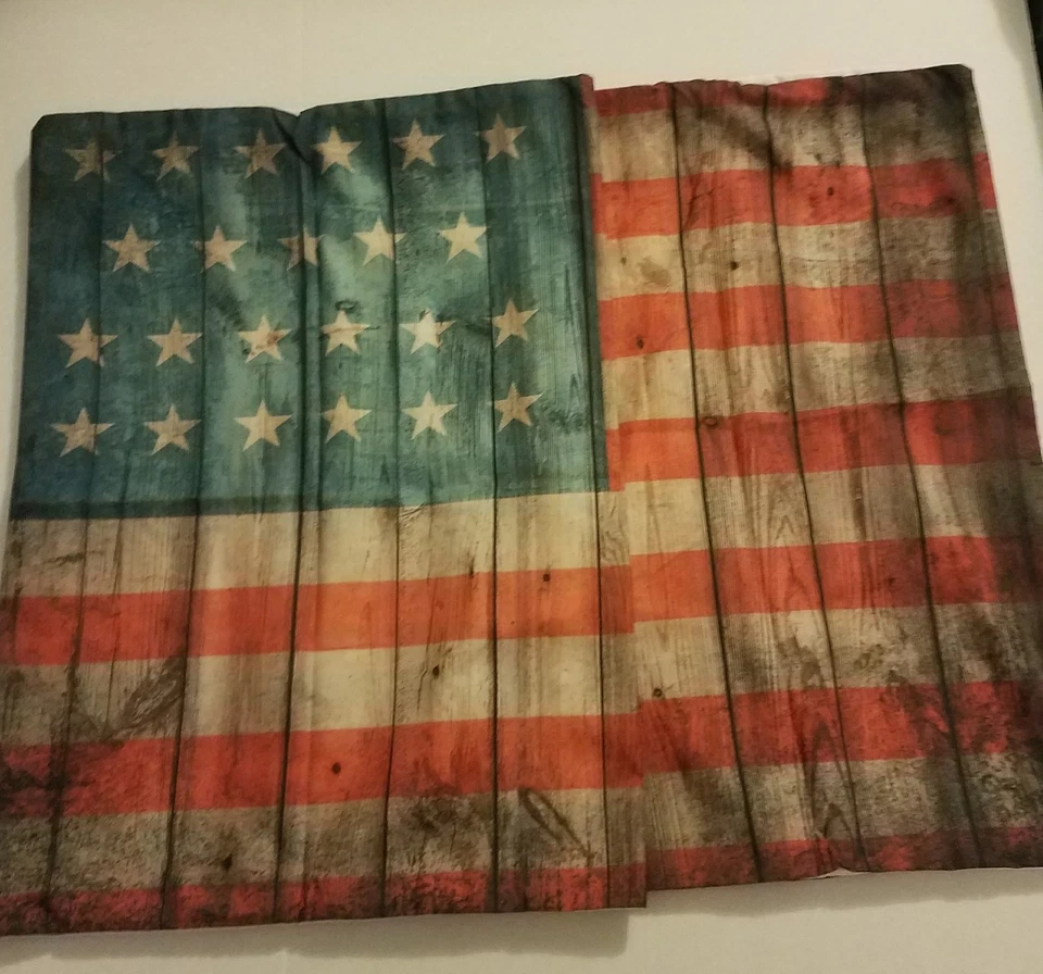 Ambesonne Rustic American USA Flag Duvet Cover Set (with 2 Pillow Shams) Queen - Image 2 of 3