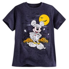 Disney Store Mickey Mouse Boys Mummy Glow in Dark Halloween Shirt 2/3 4