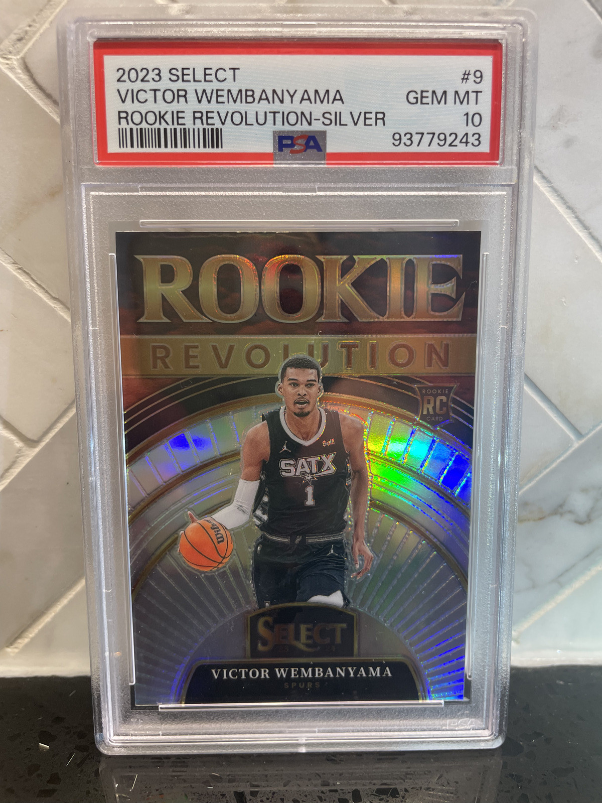 2023-24 Panini Select Victor Wembanyama Rookie Revolution Silver Prizm PSA 10