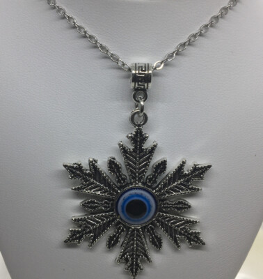 Evil Eye Pendant Amulet Necklace 18-20 Inch Silver-Tone New Free Ship 2002 