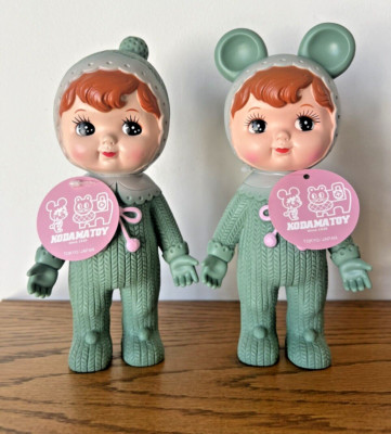 new Charmy Chan Green/Pink RARE SET of 2 Figures Doll Made in Japan Rare KODAMA