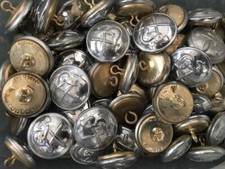 Vintage British Fire Brigade Fire Service Large Chrome 26mm Buttons Approx. 60