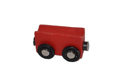 WOODEN RAILWAY RED CARGO TENDER TRAIN. MAXIM. IMAGINARIUM. IKEA. BRIO.