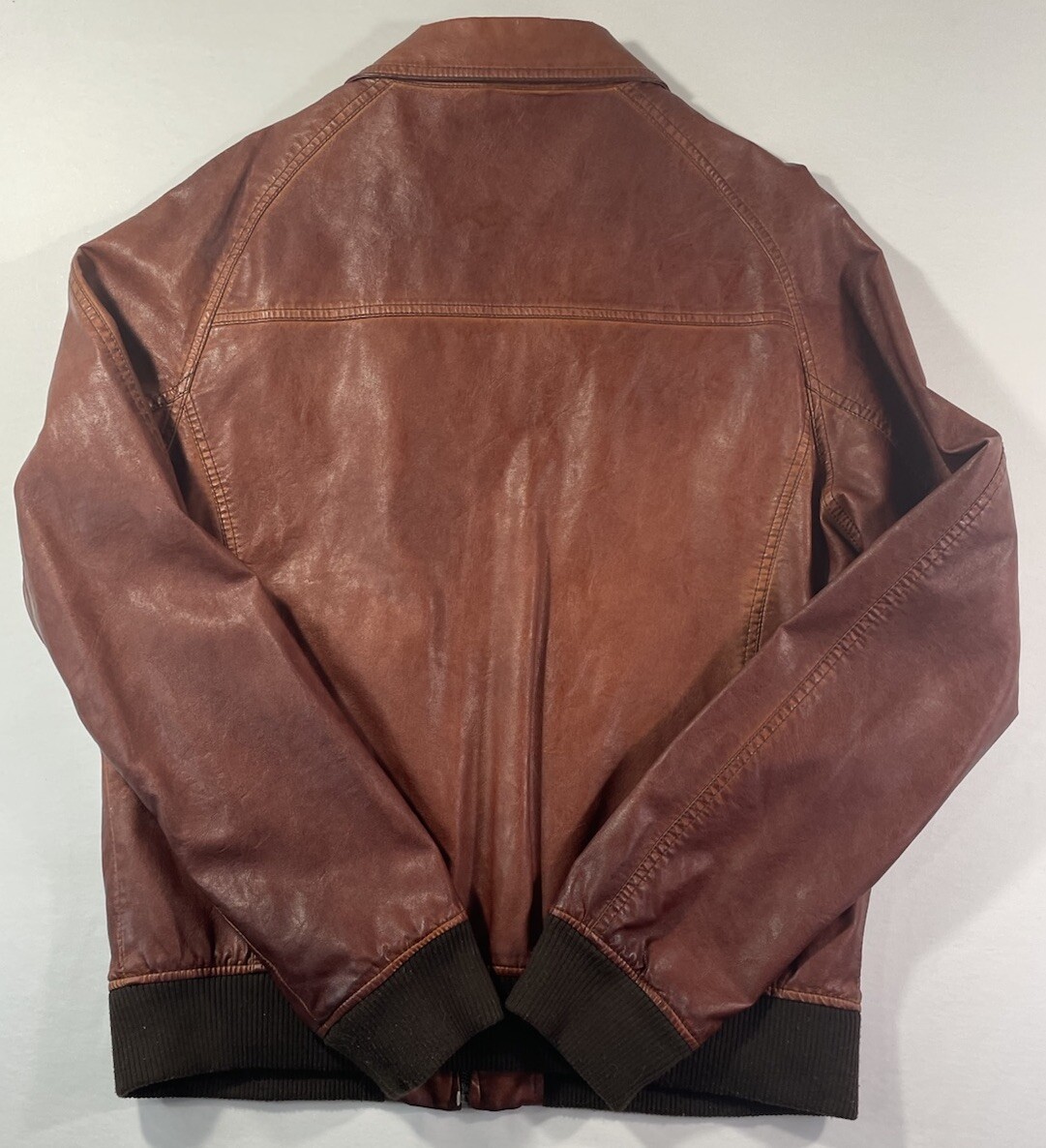 AMERI USED LIKE FAKE LEATHER JACKETブラウンS AMERI USED LIKE FAKE LEATHER JACKETブラウンS